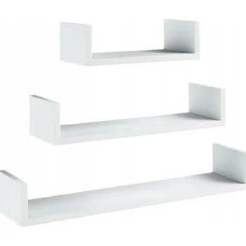 police Závěsná police Matkam bílá laminovaná deska 3ks 50x12 cm