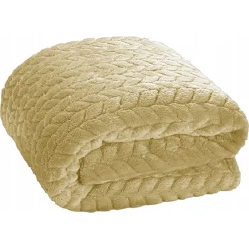 deka PŘEHOZ NA POSTEL DEKA S VYTLAČOVANÝM VZOREM STROMEČKU PLED 200x220CM BÉŽOVÁ