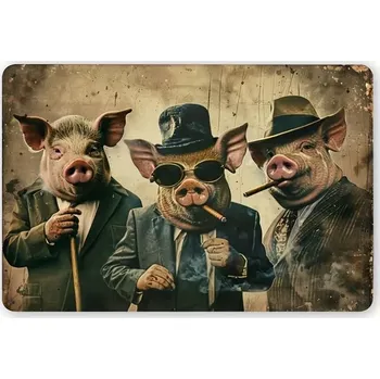 Plechová cedule BAF Kovová cedule Prasečí mafie 30 x 20 cm