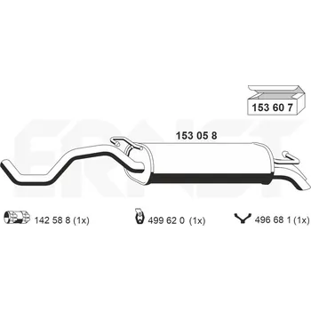 Tlumič výfuku Zadní tlumič výfuku ERNST 153058