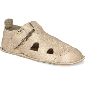 Dívčí sandály Barefoot dětské sandály Tikki shoes - Nido Champagne zlaté Velikost: 26