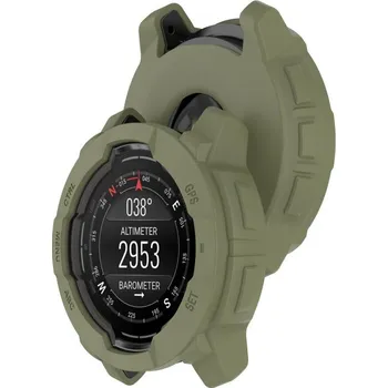 Příslušenství k chytrým hodinkám VSECHNONAMOBIL 106646 TPU HALF COVER Kryt pro Garmin Instinct 3 45mm tmavě zelený
