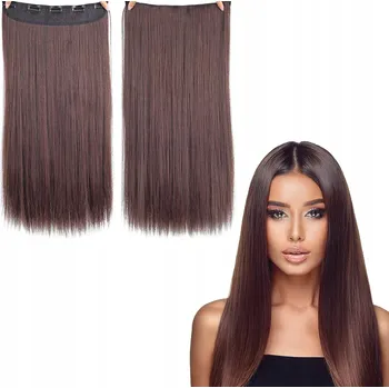 Příčesek Příčesek syntetické dlouhé vlasy tmavě hnědá