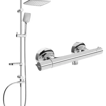 Sprchová hlavice MEXEN Sven Sprchový sloup včetně sprchové termostatické baterie Slim, chrom (77105262-00)