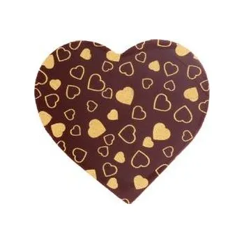 Jedlá dekorace na dort Dortisimo Bombasei čokoládová dekorace tmavá Srdíčko se srdíčky (9 ks)