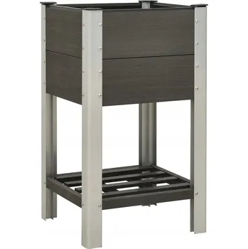 Květináč VidaXL šedý kovový Květináč 50 cm x 50 x 90 cm