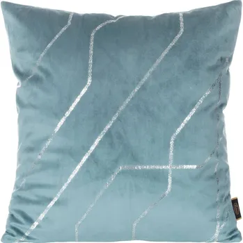 Sametový povlak na polštář BLINK 37 s moderním stříbrným potiskem