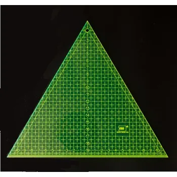 Řezací pravítko Patchworkové pravítko trojúhelník - 22x20 cm - fluo