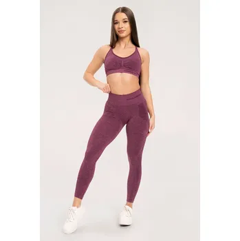 Dámské legíny Gym Glamour Bezešvé legíny bez push-up efektu Cherry L