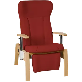 Sedací souprava GAVOTA C2-2-V pečovatelské křeslo, pevné, s polohováním obsluhou, opěrák comfort, výškově stavitelné područky, dřevěný rám, látka červená