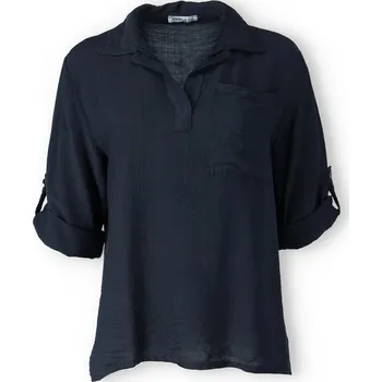 Dámská halenka Košile kr. rukáv s kapsou 8312 barva: černá