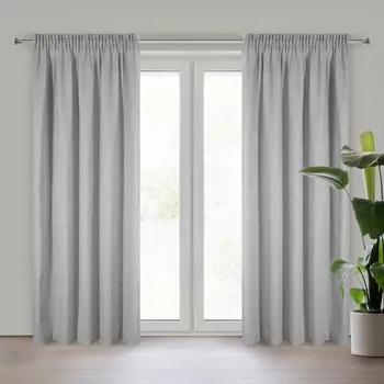 Závěs JUDITA z látky s příměsí lnu s efektem deště v eko stylu 140 x 300 cm