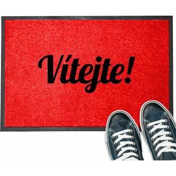 Rohožka Vstupní rohožka před dveře ČERVENÁ 40x60 HIT nápis VÍTEJTE! VZOR
