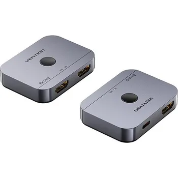 Anténní zesilovač Vention 2-Port Bi-Directional 8K HDMI Switcher Gray Aluminium Alloy Type
