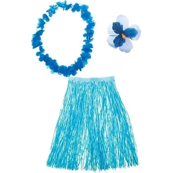 Funny Fashion Kostým havajská tanečnice s květem, modrá