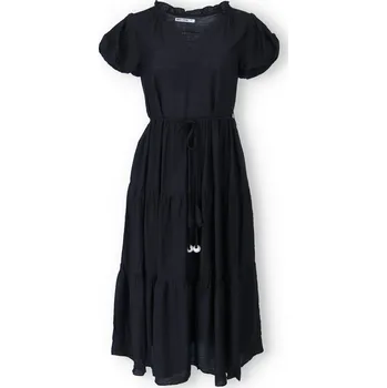 Dámské šaty Dlouhé volánové šaty MC 23256 barva: černá, velikost: L/XL