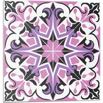 Obraz Dekorativní samolepicí obklady s grafikou, květinový vzor ve tvaru hvězdy, 20x20x20 cm