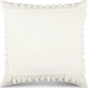 Povlak na polštář BOHO z látky s příměsí bavlny, zdobený doplňky