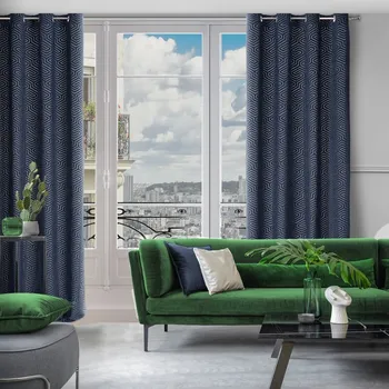 PIERRE CARDIN Závěs INGA z matného sametu s žakárovým geometrickým vzorem