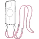 AlzaGuard Luxe Detach Lanyard Case Compatible with MagSafe for iPhone 16 Pro růžový AGD-PCF000022P