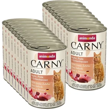 Krmivo pro kočku ANIMONDA Cat Carny Adult příchuť: kuřecí, krůtí a kachní srdce 18x400g