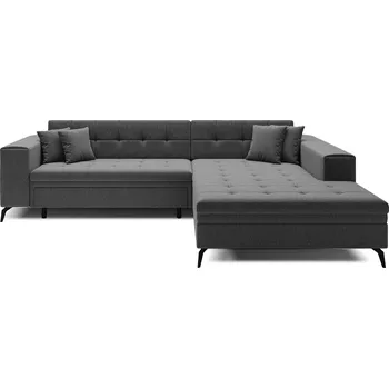 Sedací souprava Rohová rozkládací sedací souprava SOLANGE 292 cm Sawana 21 šedá pravá