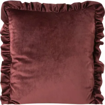 Sametový povlak na polštář na polštář zdobený volány na okrajích