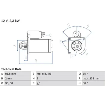 Autoelektrika Startér BOSCH 0 986 025 580