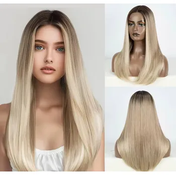 Paruka Wigorous Paula - lace front hnedá blond ombré dlouhá paruka
