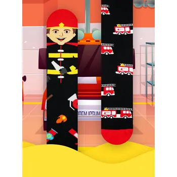 Pánské ponožky Hesty Socks Fireman černo-červené 39-42