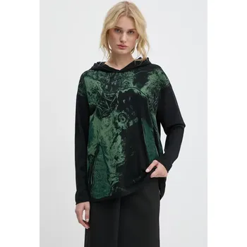 Pánské tričko Bavlněné tričko s dlouhým rukávem MM6 Maison Margiela, XS, černá, 99X