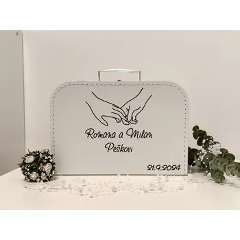 Svatební dekorace Svatební kufřík Ruce - D-decor