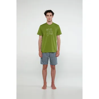 Pánské pyžamo Vamp - Pyžamo s krátkými rukávy 20692 - Vamp green grass XL