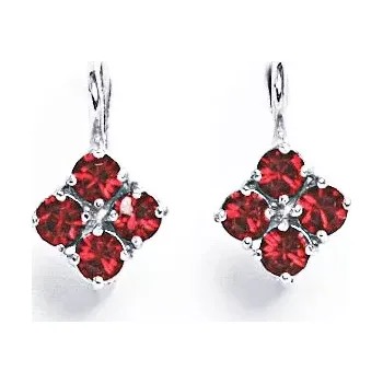 Náušnice Stříbrné náušnice Swarovski Light siam - NK1324 (Stříbrné náušnice Swarovski krystaly)