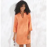 Plážová tunika s 3/4 rukávy oranžová 38