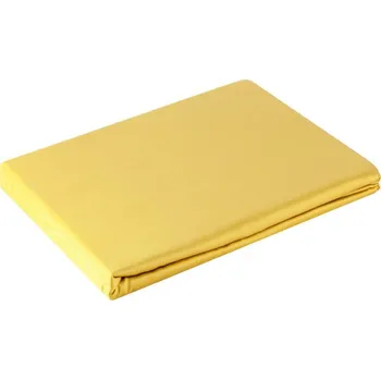 Prostěradlo hladké bez gumy 220x210 cm z bavlněného saténu barva hořčicová 125 g/m2 NOVA