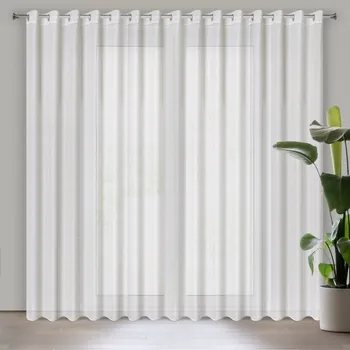 Hotová záclona SIBEL se šampaňským potiskem drobných čtverečků 300 x 250 cm