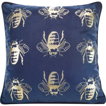 Sametový povlak na polštář se symetrickým potiskem včel