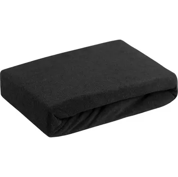 Froté prostěradlo s gumou 140x200 cm z bavlny černé barvy 170 g/m2 Design 91