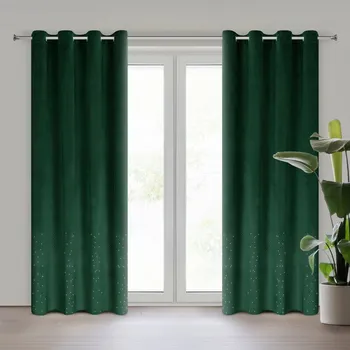 Závěs ARIADNA z veluru zdobený třpytivými kamínky 140 x 250 cm