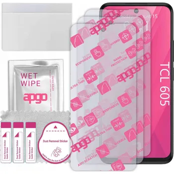 Pouzdro na mobilní telefon 3x Hybridní Sklo pro TCL 605, alternativa tvrzeného skla, flexibilní