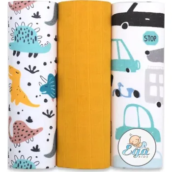 Přebalování EGAKIDS mušelínové pleny 3ks 60x80 cm č.44 Dinosauři