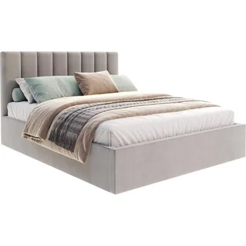 Postel Čalouněná postel JUSTIN 120x200 Šedá Trinity s úložným prostorem kovový rošt