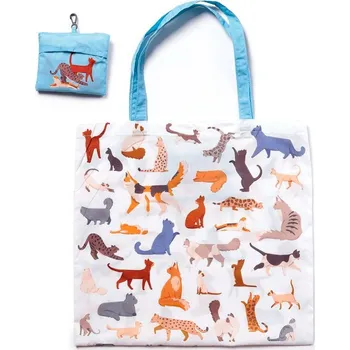 Větší skládací taška s malovanými kočkami