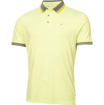 Pánské tričko Calvin Klein Golf CK Blade Short-Sleeve Performance Polo Shirt Lime/White Medium