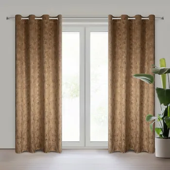 Hotový závěs KORNELIA ze sametu zdobený lesklým potiskem 140 x 250 cm