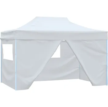 Zahradní stan OMAXI Skládací party stan se 3 stěnami 3 x 4,5 m bílý 800226