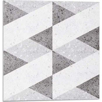 Dlažba Dlaždice S Potiskem Vinylové Samolepící Geometrie v kontrastu 20x20x20