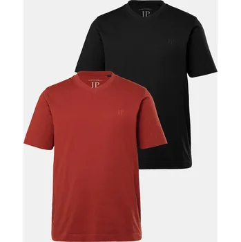 Dámské tričko JP1880, Plus size Tričko, kolekce Basic, 2-balení, výstřih do V, krátké rukávy, do 8 XL pro plnoštíhlé nadměrná velikost, 711318541-1455, červený, 6XL, Plus size oblečení, Oblečení pro vysoké muže, Nadměrné velikosti, Oblečení pro plnoštíhlé.