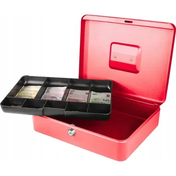 Pokladnička Kovová Pokladnička na Peníze Mince Sejf + Klíče úschovna kasička trezor